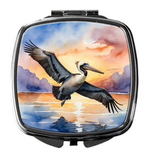 Load image into Gallery viewer, Pelican Fyling at Sunrise Compact Mirror – Stylish Purse Mirror with Artistic Covers
