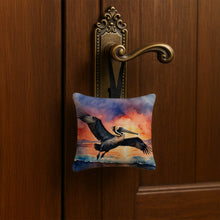 Load image into Gallery viewer, Pelican Fiery Sunset Hanging Square Fabric Ornament 3.5 × 3.5