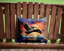 Load image into Gallery viewer, Pelican Fiery Sunset Throw Pillow - 14x14 Decorative Pillow – Art for Your Home &amp; Patio