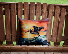 Load image into Gallery viewer, Pelican Fiery Sunset Throw Pillow - 14x14 Decorative Pillow – Art for Your Home &amp; Patio