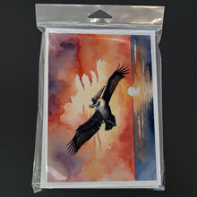Load image into Gallery viewer, Pelican Fiery Sunset Greeting Cards - Blank Note Cards – 8-Pack of Artist-Designed Cards with Envelopes