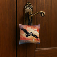 Load image into Gallery viewer, Pelican Fiery Sunset Hanging Square Fabric Ornament 3.5 × 3.5