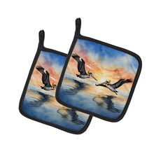 Load image into Gallery viewer, Pelicans Flying Pot Holders - Set of 2 Decorative Kitchen Helpers | Made in the USA