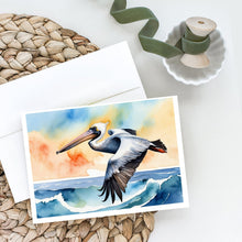 Load image into Gallery viewer, Pelican Soaring Greeting Cards - Blank Note Cards – 8-Pack of Artist-Designed Cards with Envelopes