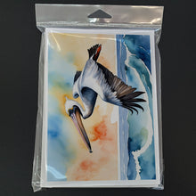Load image into Gallery viewer, Pelican Soaring Greeting Cards - Blank Note Cards – 8-Pack of Artist-Designed Cards with Envelopes