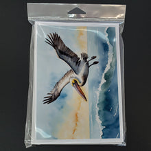 Load image into Gallery viewer, Pelican Soaring Greeting Cards - Blank Note Cards – 8-Pack of Artist-Designed Cards with Envelopes