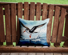 Load image into Gallery viewer, Black Skimmer Throw Pillow - 14x14 Decorative Pillow – Art for Your Home &amp; Patio
