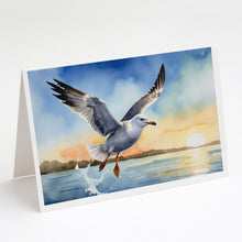 Load image into Gallery viewer, Gull Flying Low Greeting Cards - Blank Note Cards – 8-Pack of Artist-Designed Cards with Envelopes