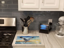Load image into Gallery viewer, Gull Flying Low Glass Cutting Boards – Durable, Decorative Kitchen Art