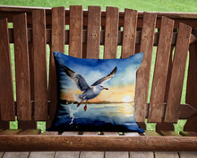 Load image into Gallery viewer, Gull Flying Low Throw Pillow - 14x14 Decorative Pillow – Art for Your Home &amp; Patio