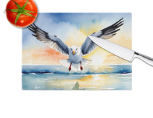 Load image into Gallery viewer, Gull Flying Low Glass Cutting Boards – Durable, Decorative Kitchen Art