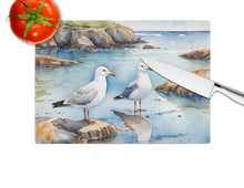 Load image into Gallery viewer, Gulls Scavenging Glass Cutting Boards – Durable, Decorative Kitchen Art
