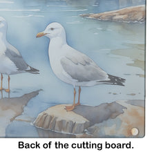 Load image into Gallery viewer, Gulls Scavenging Glass Cutting Boards – Durable, Decorative Kitchen Art