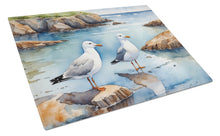 Load image into Gallery viewer, Gulls Scavenging Glass Cutting Boards – Durable, Decorative Kitchen Art