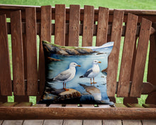 Load image into Gallery viewer, Gulls Scavenging Throw Pillow - 14x14 Decorative Pillow – Art for Your Home &amp; Patio