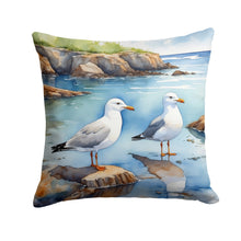 Load image into Gallery viewer, Gulls Scavenging Throw Pillow - 14x14 Decorative Pillow – Art for Your Home &amp; Patio