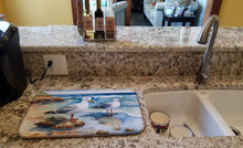 Load image into Gallery viewer, Gulls Scavenging Dish Drying Mat