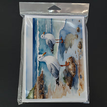 Load image into Gallery viewer, Gulls Scavenging Greeting Cards - Blank Note Cards – 8-Pack of Artist-Designed Cards with Envelopes