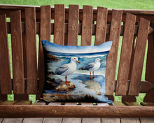Load image into Gallery viewer, Gulls Scavenging Throw Pillow - 14x14 Decorative Pillow – Art for Your Home &amp; Patio