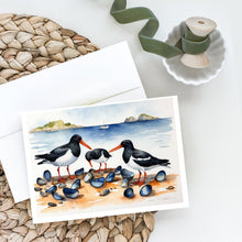 Load image into Gallery viewer, Oystercatchers Feeding Greeting Cards - Blank Note Cards – 8-Pack of Artist-Designed Cards with Envelopes