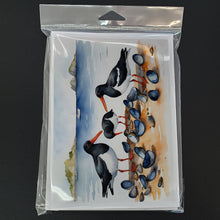 Load image into Gallery viewer, Oystercatchers Feeding Greeting Cards - Blank Note Cards – 8-Pack of Artist-Designed Cards with Envelopes