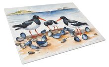 Load image into Gallery viewer, Oystercatchers Feeding Glass Cutting Boards – Durable, Decorative Kitchen Art