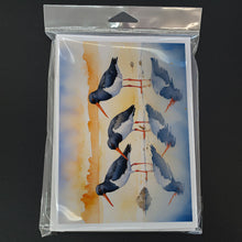 Load image into Gallery viewer, Oystercatchers Foraging Greeting Cards - Blank Note Cards – 8-Pack of Artist-Designed Cards with Envelopes