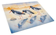 Load image into Gallery viewer, Oystercatchers Foraging Glass Cutting Boards – Durable, Decorative Kitchen Art