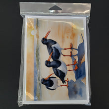 Load image into Gallery viewer, Oystercatchers Foraging Greeting Cards - Blank Note Cards – 8-Pack of Artist-Designed Cards with Envelopes