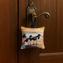 Load image into Gallery viewer, Oystercatchers Foraging Hanging Square Fabric Ornament 3.5 × 3.5