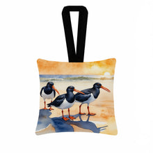 Load image into Gallery viewer, Oystercatchers Foraging Hanging Square Fabric Ornament 3.5 × 3.5