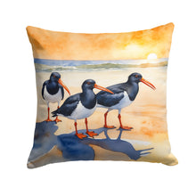 Load image into Gallery viewer, Oystercatchers Foraging Throw Pillow - 14x14 Decorative Pillow – Art for Your Home &amp; Patio