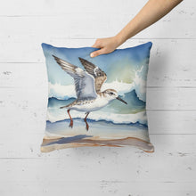 Load image into Gallery viewer, Sanderling Racing the Tide Throw Pillow