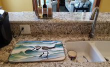 Load image into Gallery viewer, Sanderling Racing the Tide Dish Drying Mat