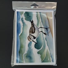 Load image into Gallery viewer, Sanderling Racing the Tide Greeting Cards - Blank Note Cards – 8-Pack of Artist-Designed Cards with Envelopes