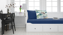 Load image into Gallery viewer, Sanderling Racing the Tide Standard Pillowcase – Artistic Decorative Front, White Back