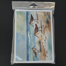 Load image into Gallery viewer, Sandpipers Hunting Greeting Cards - Blank Note Cards – 8-Pack of Artist-Designed Cards with Envelopes