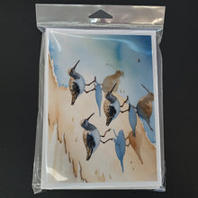Load image into Gallery viewer, Sandpipers Greeting Cards - Blank Note Cards – 8-Pack of Artist-Designed Cards with Envelopes