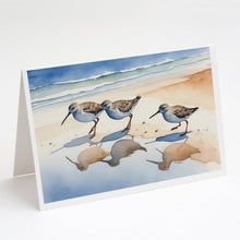 Load image into Gallery viewer, Sandpipers Greeting Cards - Blank Note Cards – 8-Pack of Artist-Designed Cards with Envelopes