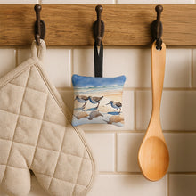 Load image into Gallery viewer, Sandpipers Hanging Square Fabric Ornament 3.5 × 3.5