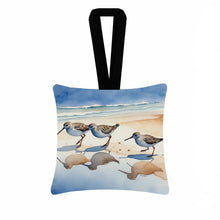 Load image into Gallery viewer, Sandpipers Hanging Square Fabric Ornament 3.5 × 3.5