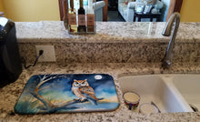 Load image into Gallery viewer, Owl Perched in Coastal Tree Dish Drying Mat