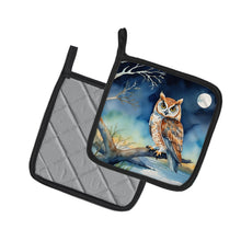 Load image into Gallery viewer, Owl Perched in Coastal Tree Pot Holders - Set of 2 Decorative Kitchen Helpers | Made in the USA