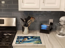 Load image into Gallery viewer, Owl Perched in Coastal Tree Glass Cutting Boards – Durable, Decorative Kitchen Art