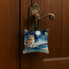 Load image into Gallery viewer, Owl Perched in Coastal Tree Hanging Square Fabric Ornament 3.5 × 3.5