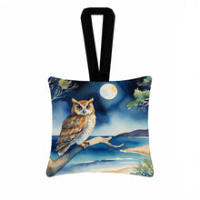 Load image into Gallery viewer, Owl Perched in Coastal Tree Hanging Square Fabric Ornament 3.5 × 3.5