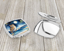 Load image into Gallery viewer, Owl Perched in Coastal Tree Compact Mirror – Stylish Purse Mirror with Artistic Covers