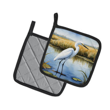 Load image into Gallery viewer, Snowy Egret in Coastal Marshes Pot Holders - Set of 2 Decorative Kitchen Helpers | Made in the USA