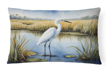 Load image into Gallery viewer, Snowy Egret in Coastal Marshes Throw Pillow