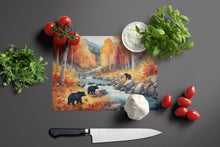 Load image into Gallery viewer, Bears Autumn in the Woods Glass Cutting Boards – Durable, Decorative Kitchen Art